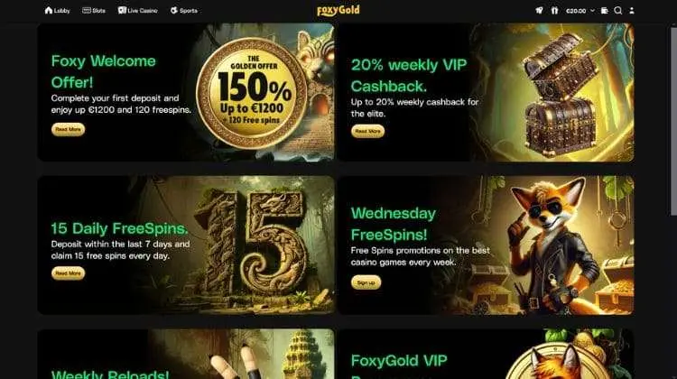 Foxygold Casino – Speel slots en live casino met echt geld image 3